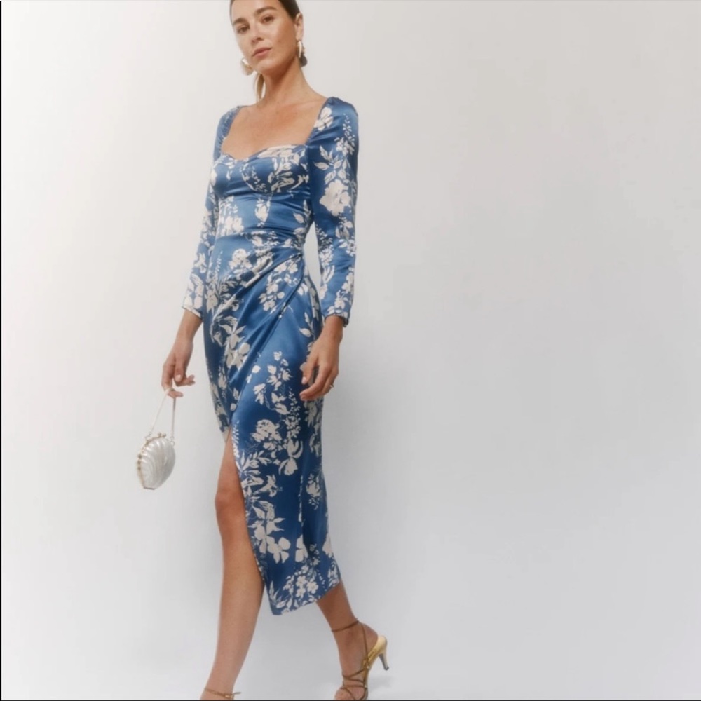 ISO: The Reformation Gloriana dress in Cyanotype Size 10 or 8